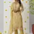 Light yellow organza embroidered salwar suuit