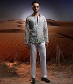 Phoenix whisper embroidered linen shirt