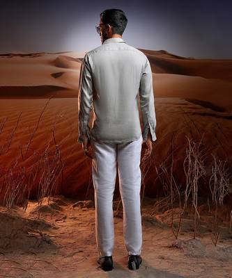 Phoenix whisper embroidered linen shirt 2