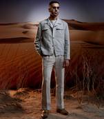 Wanderer grey linen trucker jacket