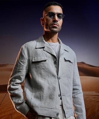 Wanderer grey linen trucker jacket 3