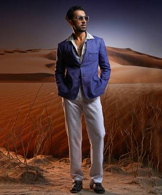 Indigo blue voyager linen blazer 2