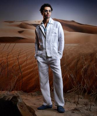 White herringbone linen coord set 5