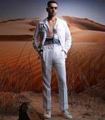 White linen safari suit