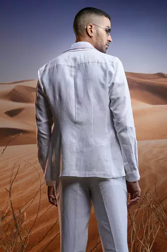 White linen safari suit