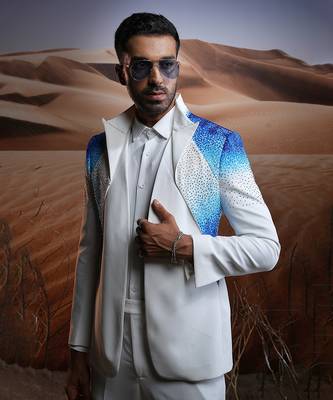 Blue ice swarovski ceremonial suit 2