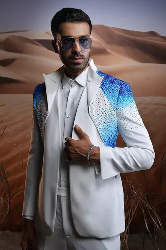 Blue ice swarovski ceremonial suit