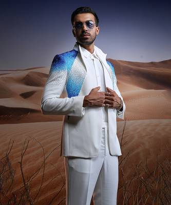 Blue ice swarovski ceremonial suit 4