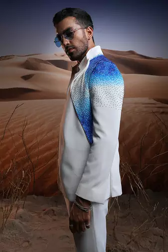 Blue ice swarovski ceremonial suit