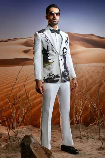 Samurai's shadow hand painted suit