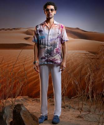 Portofino sunset linen cuban shirt 1