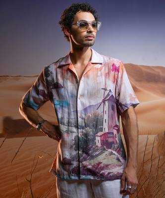 Portofino sunset linen cuban shirt 2