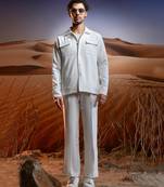 White banana crepe co-ord set