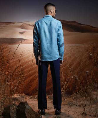 Serene tides hand-painted linen shirt 2