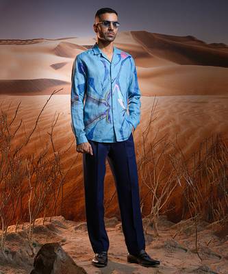 Serene tides hand-painted linen shirt 3
