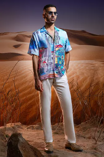 Riviera escapade linen cuban shirt