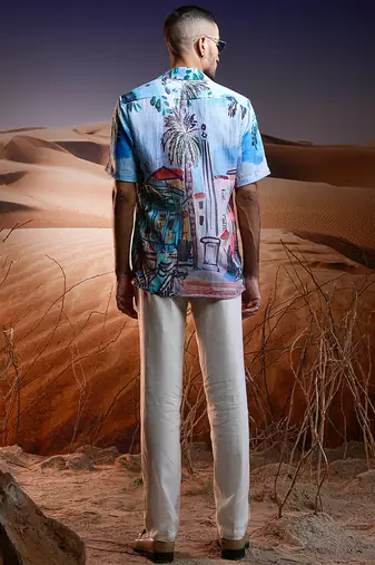 Riviera escapade linen cuban shirt