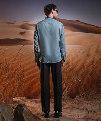 Northern waves hand-painted linen shirt 3