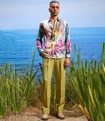 Crimson abyss habutai silk shirt