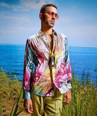 Crimson abyss habutai silk shirt 4