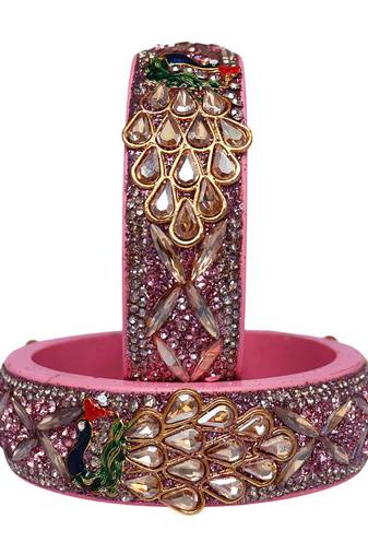 Premium jaipuri lac kada bangles set with latest peacock design