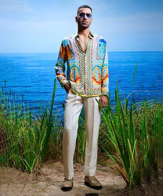 Palazzo arches habutai silk shirt 1