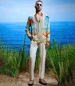 Palazzo arches habutai silk shirt