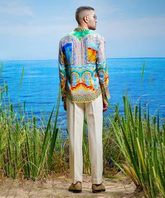 Palazzo arches habutai silk shirt 4