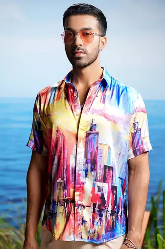 Sienna twilight habutai silk shirt