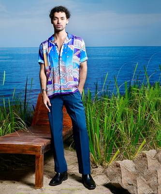Mystic skyline habutai silk shirt 1