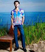 Mystic skyline habutai silk shirt