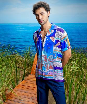 Mystic skyline habutai silk shirt 3