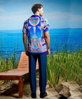 Mystic skyline habutai silk shirt 4