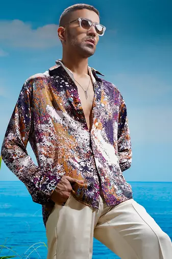 Seraphic cascade habutai silk shirt