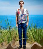 Metropolis horizon habutai silk shirt