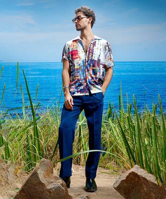 Metropolis horizon habutai silk shirt 2