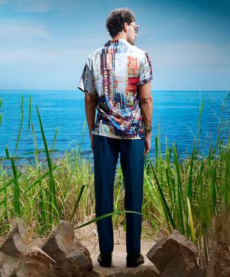 Metropolis horizon habutai silk shirt 3