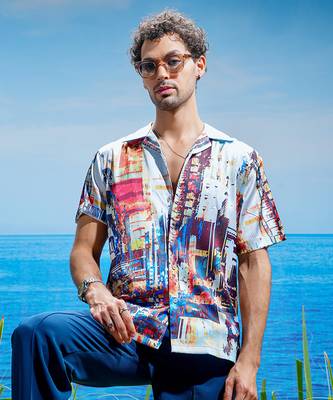 Metropolis horizon habutai silk shirt 4