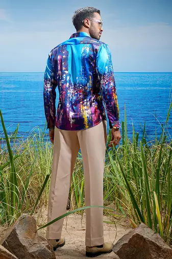 Vienna prism habutai silk shirt