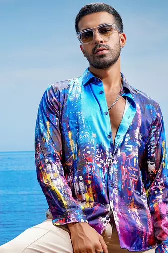 Vienna prism habutai silk shirt