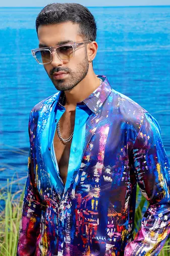 Vienna prism habutai silk shirt