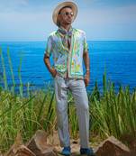 Arcadian meadow habutai silk shirt