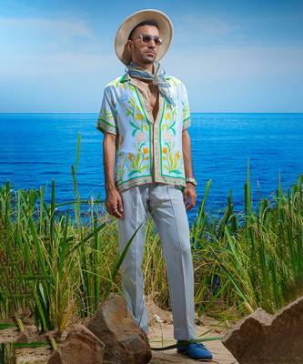 Arcadian meadow habutai silk shirt 2