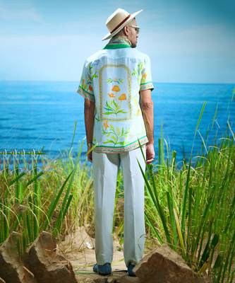 Arcadian meadow habutai silk shirt 4