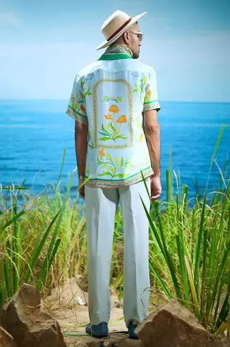 Arcadian meadow habutai silk shirt