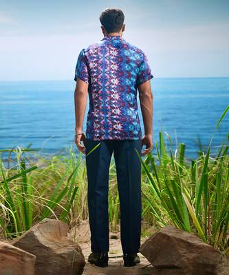 Sapphire illusion habutai silk shirt 2