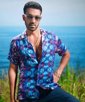 Sapphire illusion habutai silk shirt 4