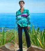 Emerald abyss habutai silk shirt