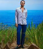 Seraphic blossom habutai silk shirt