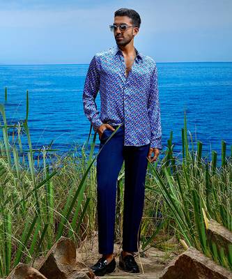 Prismatic horizon habutai silk shirt 1